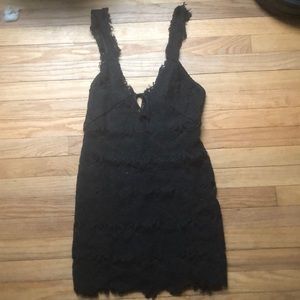 Black lace free people dress